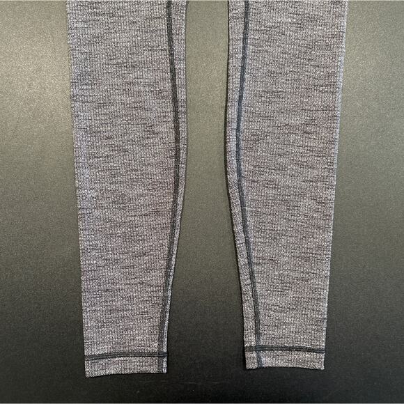 Lululemon Wunder Under Heathered Gray Full Length Leggings, Size 6 Tall - Picture 3 of 6